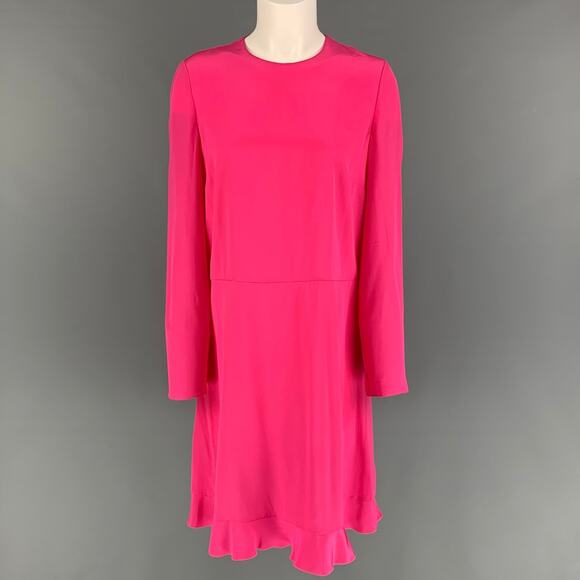 RED VALENTINO Size 6 Pink Silk Long Sleeve Dress - Picture 1 of 6